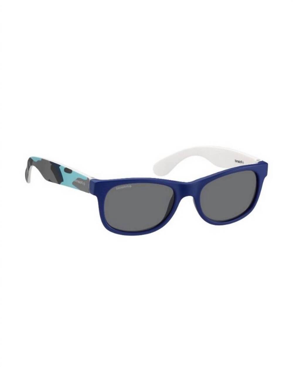 NEW POLAROID kid's p0300 0t6d sunglasses in blue camouflage / blue-grey on white